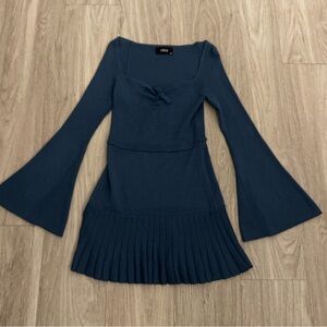 Cider Blue Flared Sleeve Dress